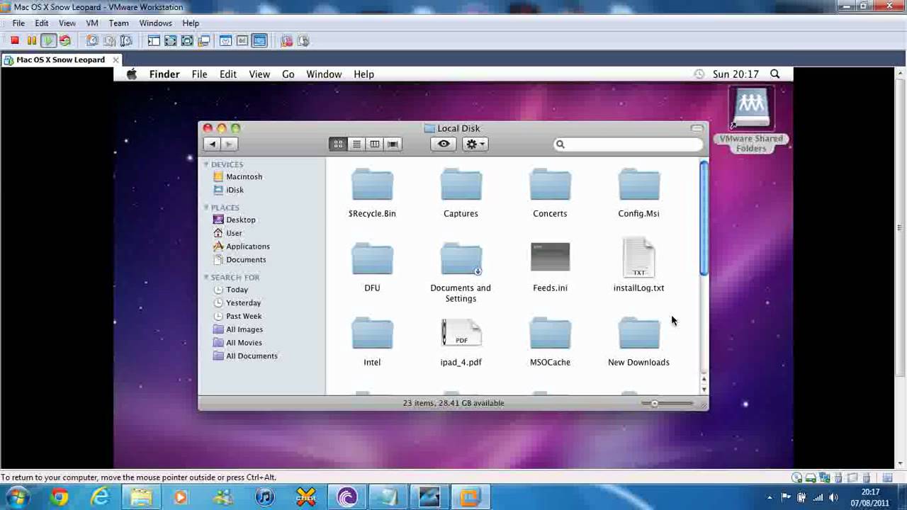 install mac os x in vmware windows pc